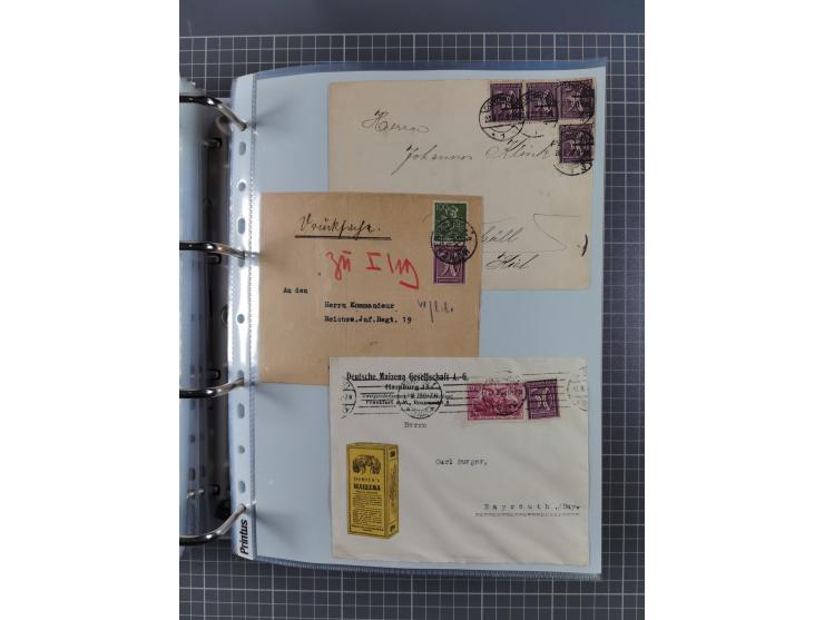1920/23, interessante Sammlung mit ca. 570 Briefen, Karten und Ganzsachen inkl. Dienstmarken. Dabei Einzel- und Mehrfachfrank