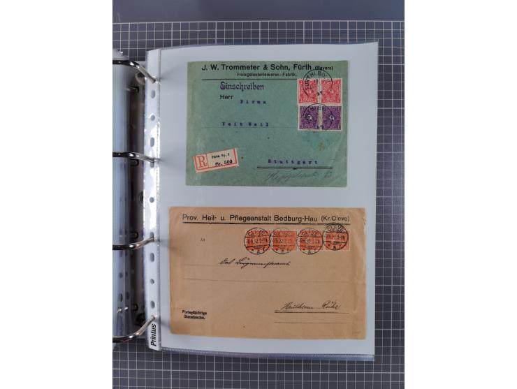 1920/23, interessante Sammlung mit ca. 570 Briefen, Karten und Ganzsachen inkl. Dienstmarken. Dabei Einzel- und Mehrfachfrank