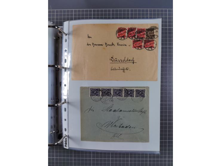 1920/23, interessante Sammlung mit ca. 570 Briefen, Karten und Ganzsachen inkl. Dienstmarken. Dabei Einzel- und Mehrfachfrank