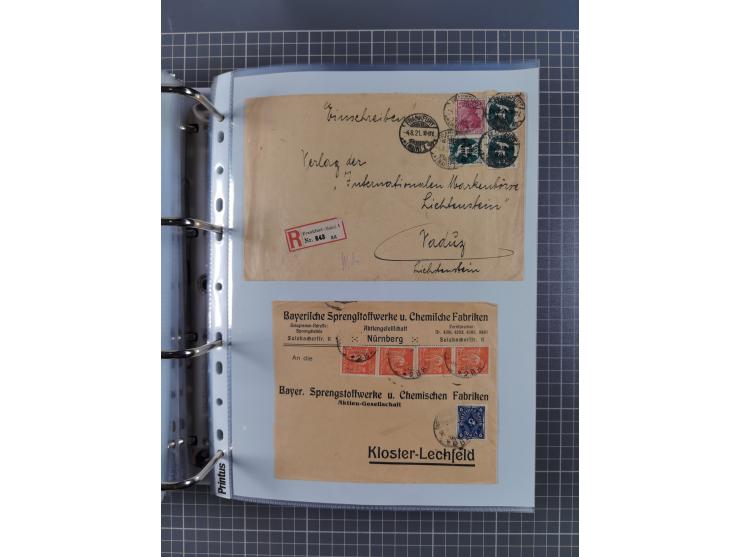 1920/23, interessante Sammlung mit ca. 570 Briefen, Karten und Ganzsachen inkl. Dienstmarken. Dabei Einzel- und Mehrfachfrank
