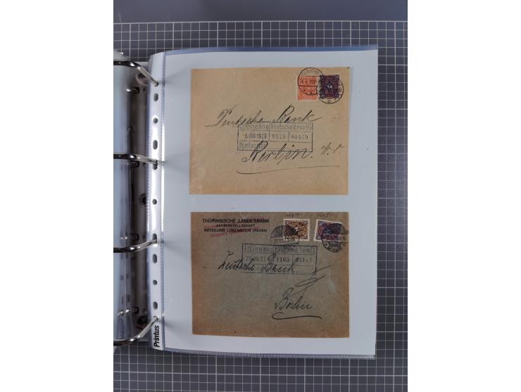 1920/23, interessante Sammlung mit ca. 570 Briefen, Karten und Ganzsachen inkl. Dienstmarken. Dabei Einzel- und Mehrfachfrank