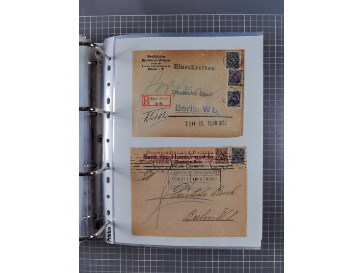 1920/23, interessante Sammlung mit ca. 570 Briefen, Karten und Ganzsachen inkl. Dienstmarken. Dabei Einzel- und Mehrfachfrank
