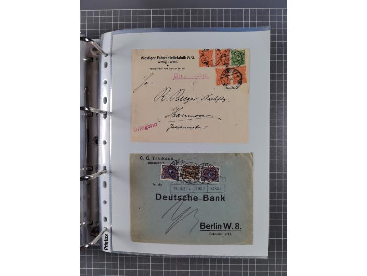 1920/23, interessante Sammlung mit ca. 570 Briefen, Karten und Ganzsachen inkl. Dienstmarken. Dabei Einzel- und Mehrfachfrank