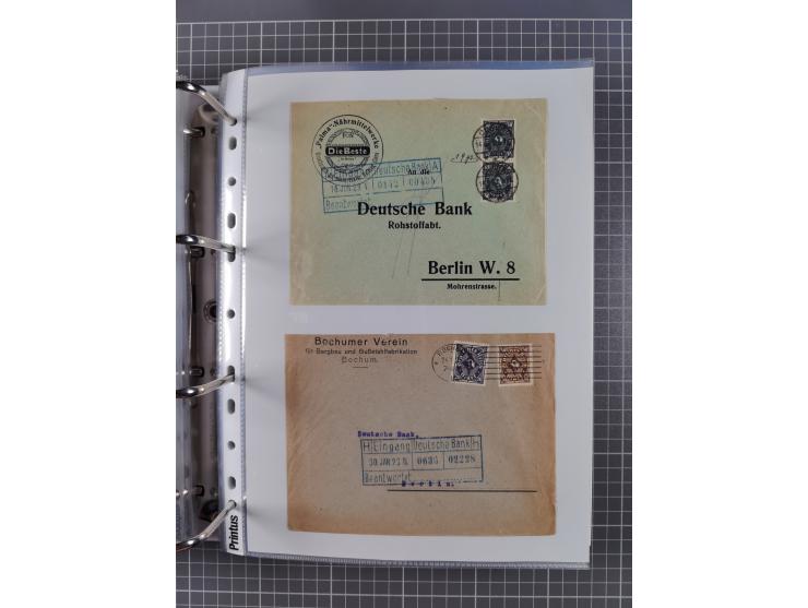1920/23, interessante Sammlung mit ca. 570 Briefen, Karten und Ganzsachen inkl. Dienstmarken. Dabei Einzel- und Mehrfachfrank