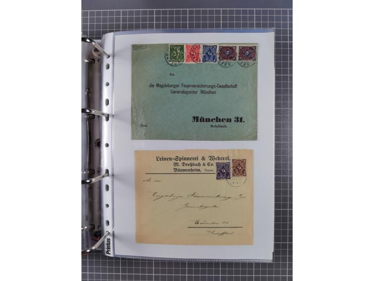 1920/23, interessante Sammlung mit ca. 570 Briefen, Karten und Ganzsachen inkl. Dienstmarken. Dabei Einzel- und Mehrfachfrank