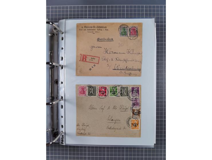 1920/23, interessante Sammlung mit ca. 570 Briefen, Karten und Ganzsachen inkl. Dienstmarken. Dabei Einzel- und Mehrfachfrank