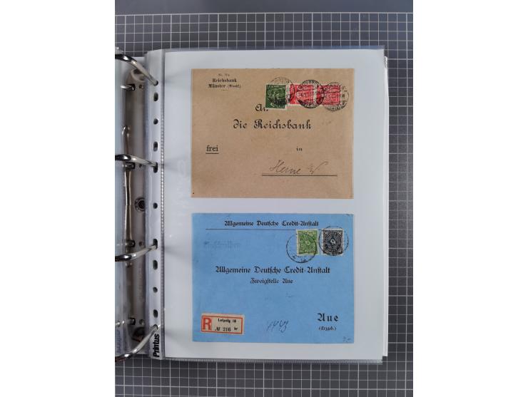 1920/23, interessante Sammlung mit ca. 570 Briefen, Karten und Ganzsachen inkl. Dienstmarken. Dabei Einzel- und Mehrfachfrank