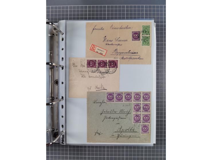 1920/23, interessante Sammlung mit ca. 570 Briefen, Karten und Ganzsachen inkl. Dienstmarken. Dabei Einzel- und Mehrfachfrank