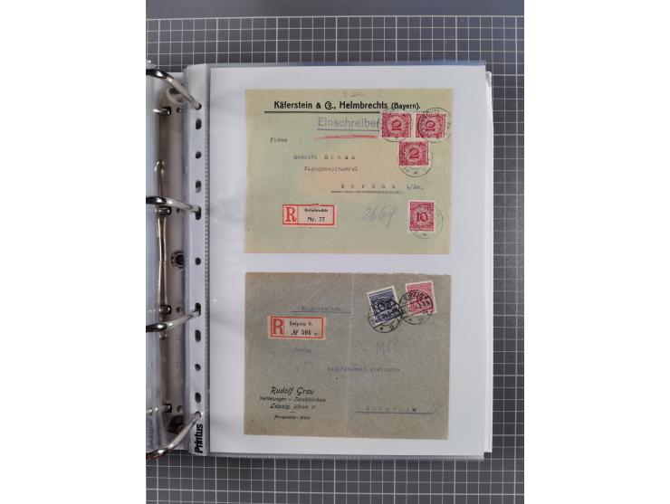 1920/23, interessante Sammlung mit ca. 570 Briefen, Karten und Ganzsachen inkl. Dienstmarken. Dabei Einzel- und Mehrfachfrank