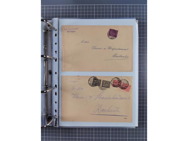 1920/23, interessante Sammlung mit ca. 570 Briefen, Karten und Ganzsachen inkl. Dienstmarken. Dabei Einzel- und Mehrfachfrank