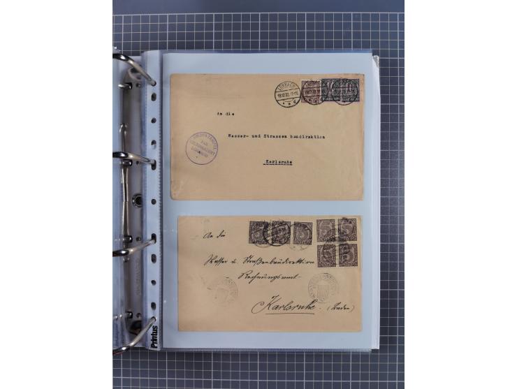 1920/23, interessante Sammlung mit ca. 570 Briefen, Karten und Ganzsachen inkl. Dienstmarken. Dabei Einzel- und Mehrfachfrank