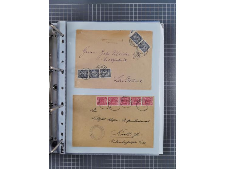 1920/23, interessante Sammlung mit ca. 570 Briefen, Karten und Ganzsachen inkl. Dienstmarken. Dabei Einzel- und Mehrfachfrank