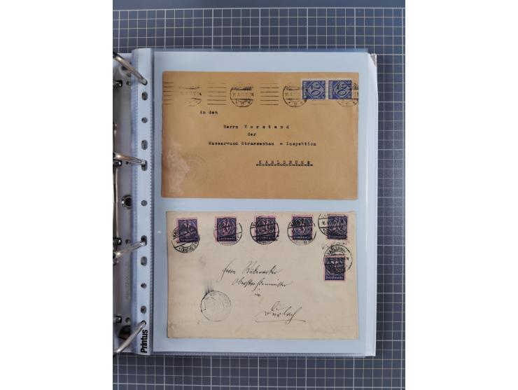 1920/23, interessante Sammlung mit ca. 570 Briefen, Karten und Ganzsachen inkl. Dienstmarken. Dabei Einzel- und Mehrfachfrank