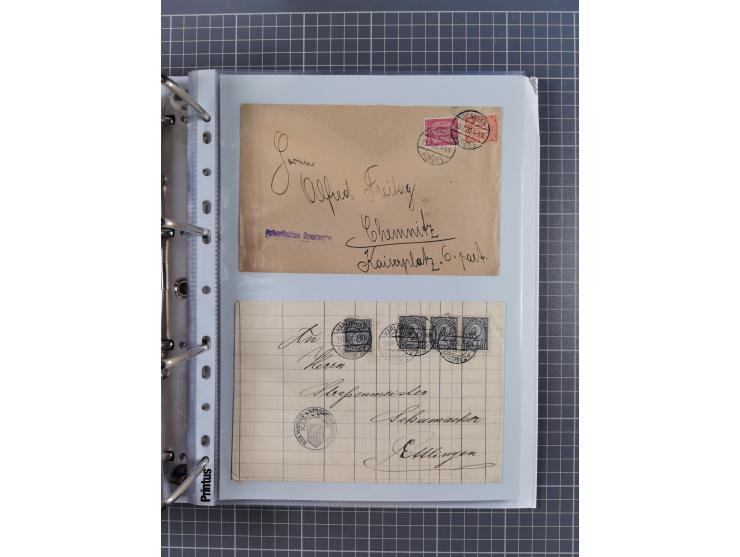 1920/23, interessante Sammlung mit ca. 570 Briefen, Karten und Ganzsachen inkl. Dienstmarken. Dabei Einzel- und Mehrfachfrank