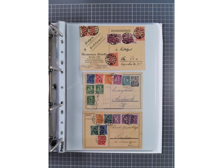 1920/23, interessante Sammlung mit ca. 570 Briefen, Karten und Ganzsachen inkl. Dienstmarken. Dabei Einzel- und Mehrfachfrank