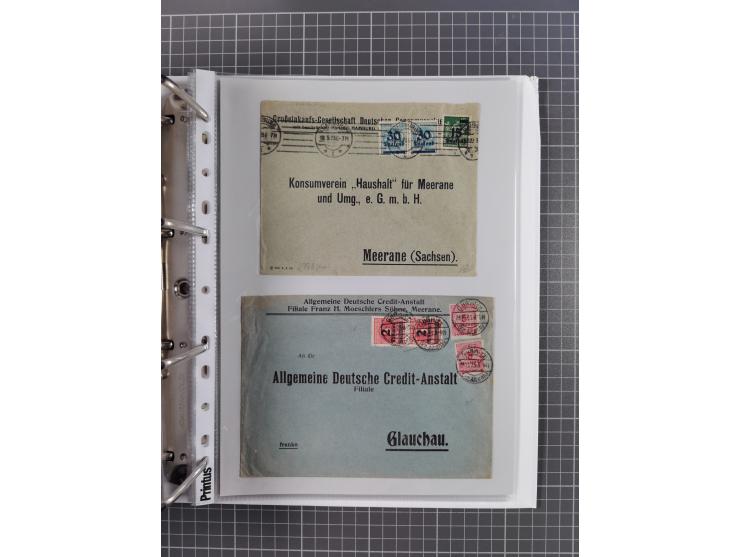 1920/23, interessante Sammlung mit ca. 570 Briefen, Karten und Ganzsachen inkl. Dienstmarken. Dabei Einzel- und Mehrfachfrank