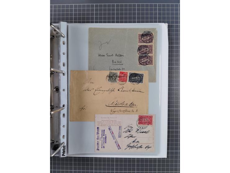 1920/23, interessante Sammlung mit ca. 570 Briefen, Karten und Ganzsachen inkl. Dienstmarken. Dabei Einzel- und Mehrfachfrank
