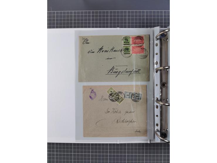 1920/23, interessante Sammlung mit ca. 570 Briefen, Karten und Ganzsachen inkl. Dienstmarken. Dabei Einzel- und Mehrfachfrank