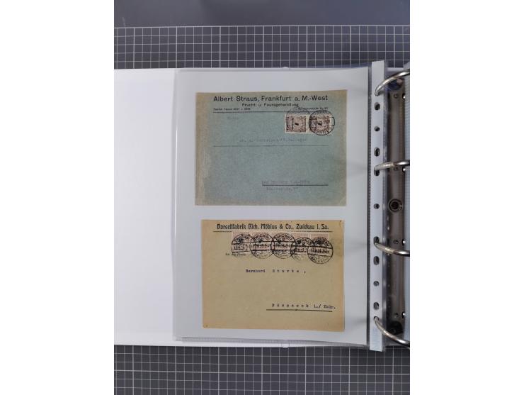 1920/23, interessante Sammlung mit ca. 570 Briefen, Karten und Ganzsachen inkl. Dienstmarken. Dabei Einzel- und Mehrfachfrank