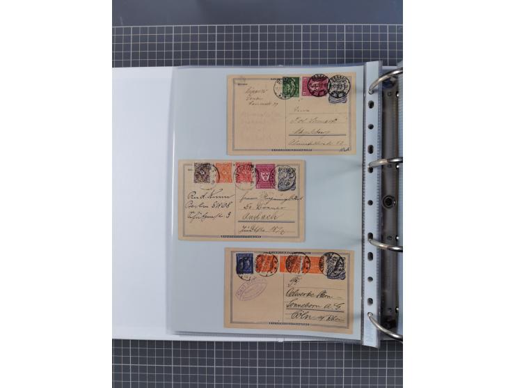 1920/23, interessante Sammlung mit ca. 570 Briefen, Karten und Ganzsachen inkl. Dienstmarken. Dabei Einzel- und Mehrfachfrank