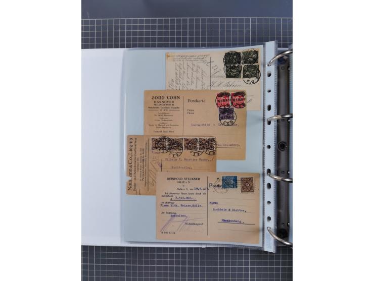 1920/23, interessante Sammlung mit ca. 570 Briefen, Karten und Ganzsachen inkl. Dienstmarken. Dabei Einzel- und Mehrfachfrank
