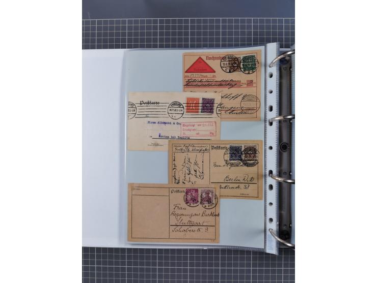 1920/23, interessante Sammlung mit ca. 570 Briefen, Karten und Ganzsachen inkl. Dienstmarken. Dabei Einzel- und Mehrfachfrank