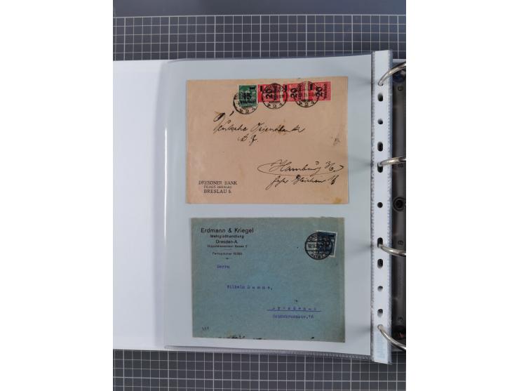 1920/23, interessante Sammlung mit ca. 570 Briefen, Karten und Ganzsachen inkl. Dienstmarken. Dabei Einzel- und Mehrfachfrank