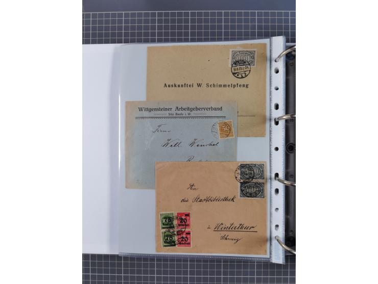 1920/23, interessante Sammlung mit ca. 570 Briefen, Karten und Ganzsachen inkl. Dienstmarken. Dabei Einzel- und Mehrfachfrank