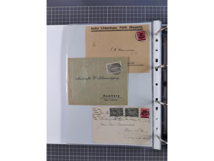 1920/23, interessante Sammlung mit ca. 570 Briefen, Karten und Ganzsachen inkl. Dienstmarken. Dabei Einzel- und Mehrfachfrank