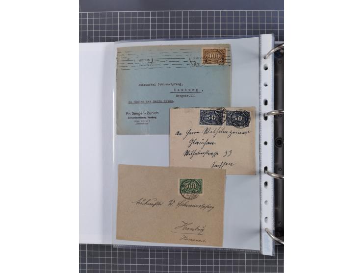 1920/23, interessante Sammlung mit ca. 570 Briefen, Karten und Ganzsachen inkl. Dienstmarken. Dabei Einzel- und Mehrfachfrank