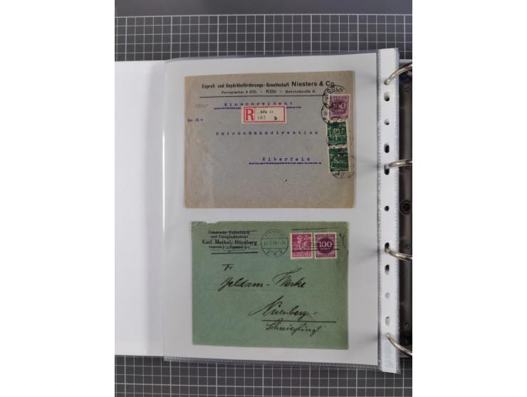 1920/23, interessante Sammlung mit ca. 570 Briefen, Karten und Ganzsachen inkl. Dienstmarken. Dabei Einzel- und Mehrfachfrank