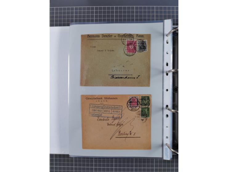 1920/23, interessante Sammlung mit ca. 570 Briefen, Karten und Ganzsachen inkl. Dienstmarken. Dabei Einzel- und Mehrfachfrank