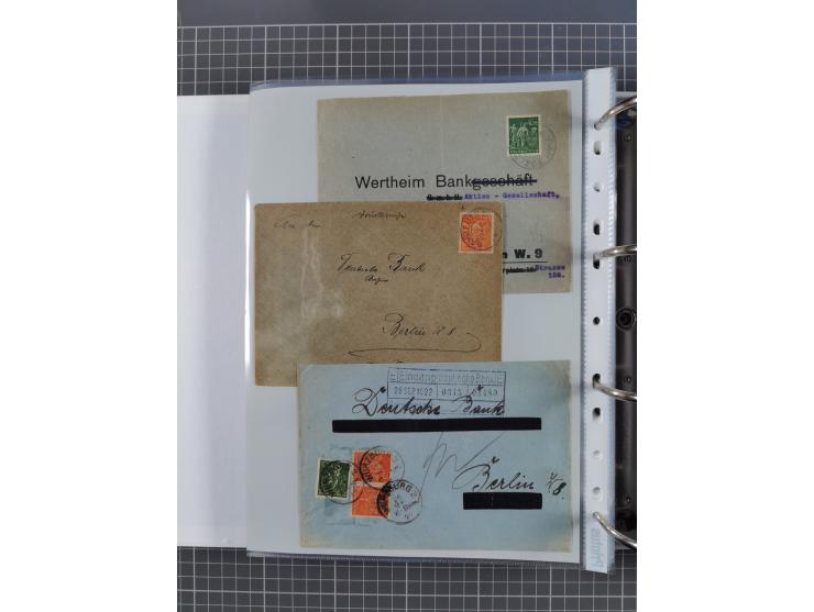 1920/23, interessante Sammlung mit ca. 570 Briefen, Karten und Ganzsachen inkl. Dienstmarken. Dabei Einzel- und Mehrfachfrank