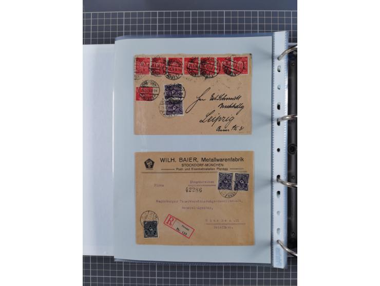 1920/23, interessante Sammlung mit ca. 570 Briefen, Karten und Ganzsachen inkl. Dienstmarken. Dabei Einzel- und Mehrfachfrank