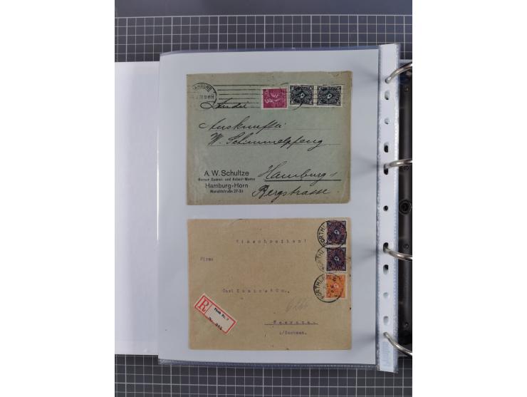 1920/23, interessante Sammlung mit ca. 570 Briefen, Karten und Ganzsachen inkl. Dienstmarken. Dabei Einzel- und Mehrfachfrank