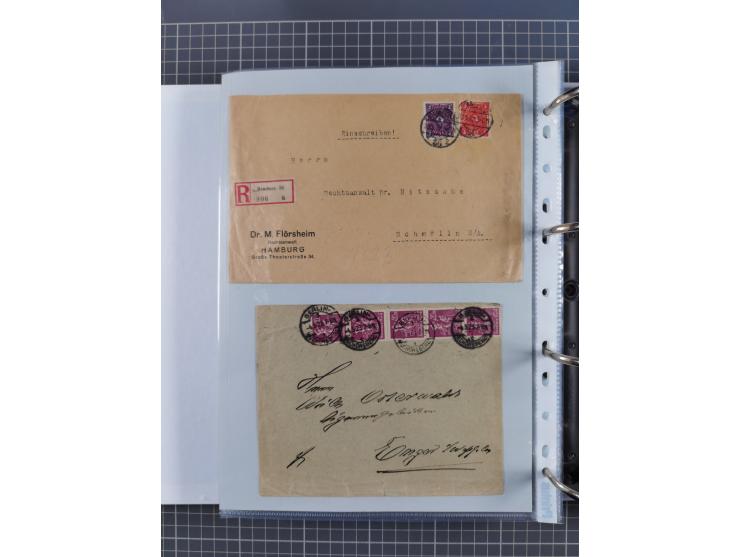 1920/23, interessante Sammlung mit ca. 570 Briefen, Karten und Ganzsachen inkl. Dienstmarken. Dabei Einzel- und Mehrfachfrank