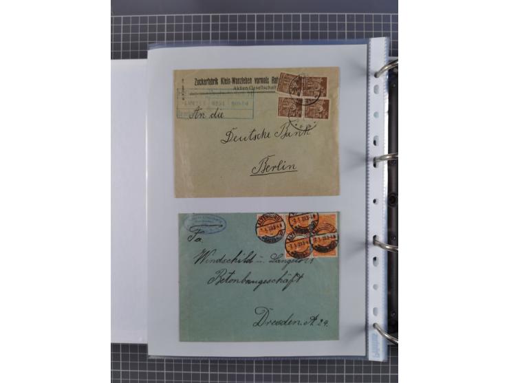 1920/23, interessante Sammlung mit ca. 570 Briefen, Karten und Ganzsachen inkl. Dienstmarken. Dabei Einzel- und Mehrfachfrank