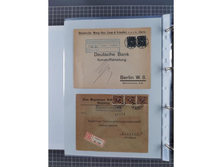 1920/23, interessante Sammlung mit ca. 570 Briefen, Karten und Ganzsachen inkl. Dienstmarken. Dabei Einzel- und Mehrfachfrank