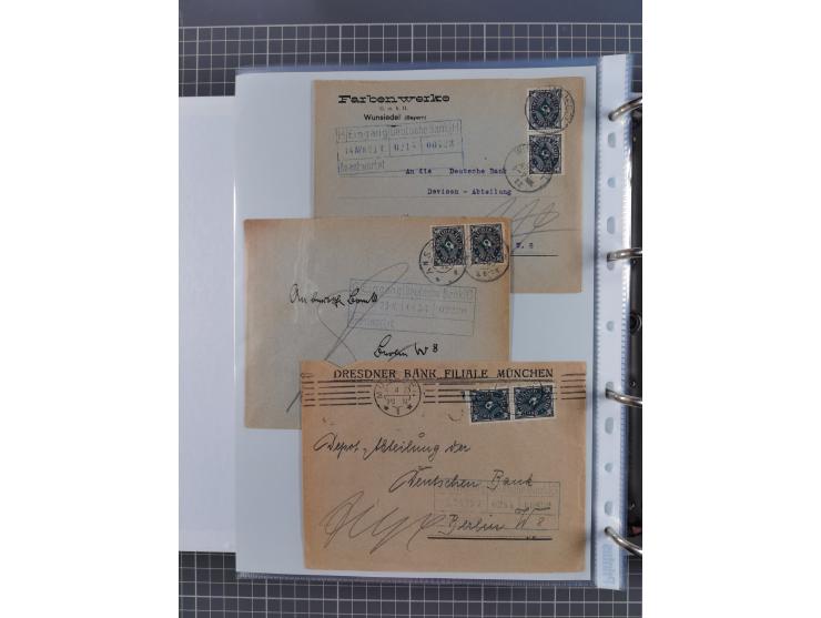 1920/23, interessante Sammlung mit ca. 570 Briefen, Karten und Ganzsachen inkl. Dienstmarken. Dabei Einzel- und Mehrfachfrank