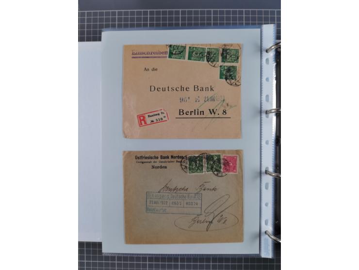 1920/23, interessante Sammlung mit ca. 570 Briefen, Karten und Ganzsachen inkl. Dienstmarken. Dabei Einzel- und Mehrfachfrank