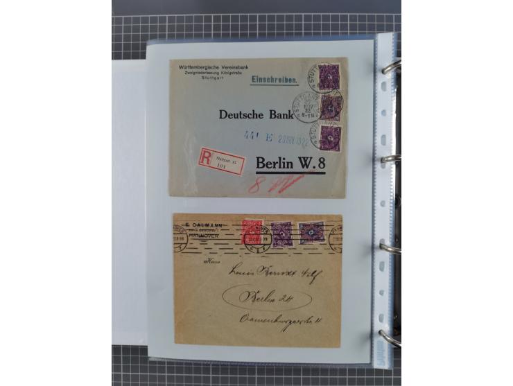 1920/23, interessante Sammlung mit ca. 570 Briefen, Karten und Ganzsachen inkl. Dienstmarken. Dabei Einzel- und Mehrfachfrank