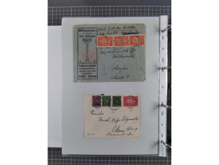 1920/23, interessante Sammlung mit ca. 570 Briefen, Karten und Ganzsachen inkl. Dienstmarken. Dabei Einzel- und Mehrfachfrank