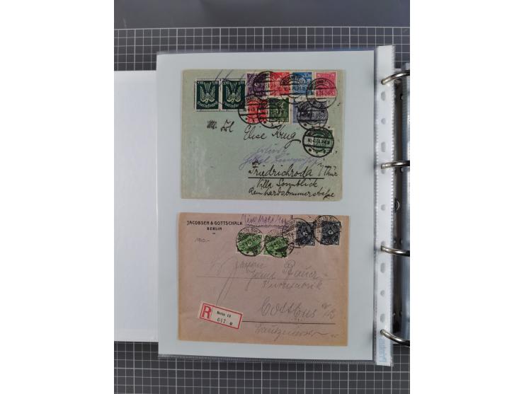 1920/23, interessante Sammlung mit ca. 570 Briefen, Karten und Ganzsachen inkl. Dienstmarken. Dabei Einzel- und Mehrfachfrank