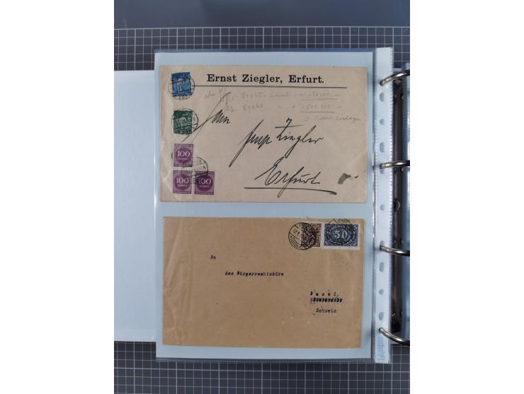1920/23, interessante Sammlung mit ca. 570 Briefen, Karten und Ganzsachen inkl. Dienstmarken. Dabei Einzel- und Mehrfachfrank