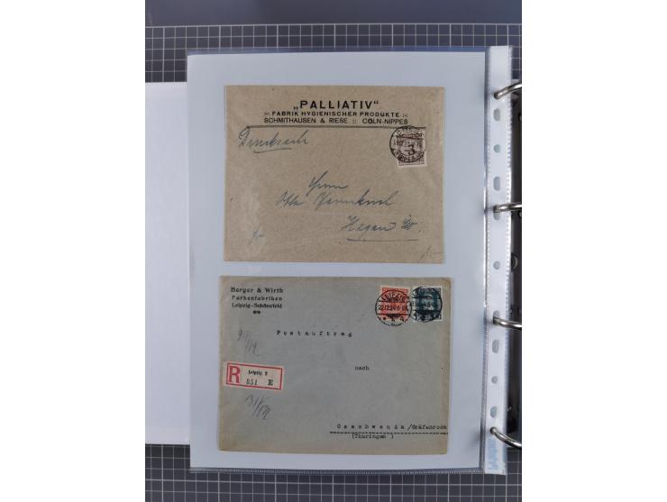 1920/23, interessante Sammlung mit ca. 570 Briefen, Karten und Ganzsachen inkl. Dienstmarken. Dabei Einzel- und Mehrfachfrank