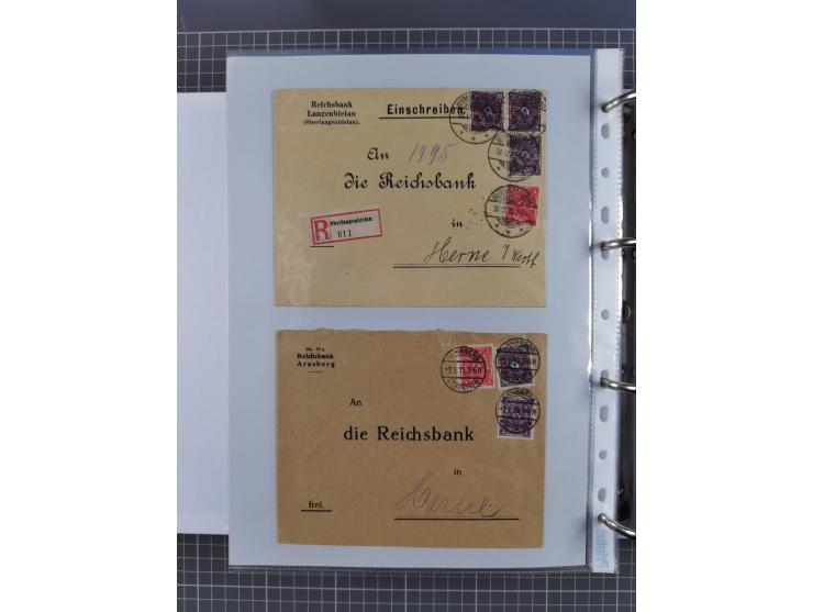 1920/23, interessante Sammlung mit ca. 570 Briefen, Karten und Ganzsachen inkl. Dienstmarken. Dabei Einzel- und Mehrfachfrank