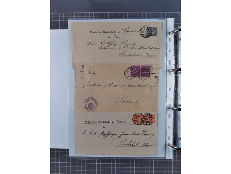 1920/23, interessante Sammlung mit ca. 570 Briefen, Karten und Ganzsachen inkl. Dienstmarken. Dabei Einzel- und Mehrfachfrank