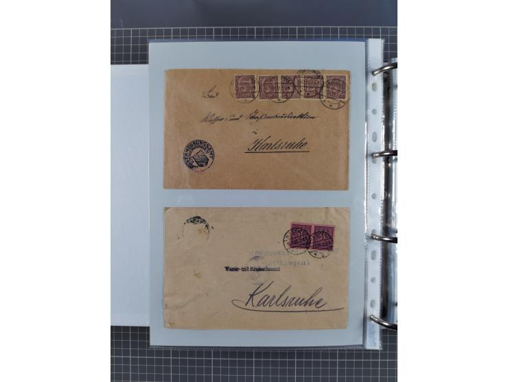 1920/23, interessante Sammlung mit ca. 570 Briefen, Karten und Ganzsachen inkl. Dienstmarken. Dabei Einzel- und Mehrfachfrank