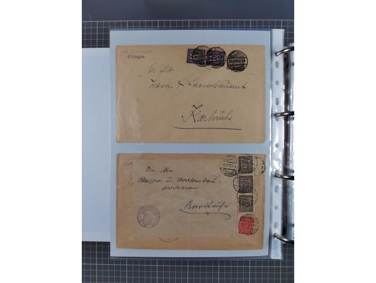 1920/23, interessante Sammlung mit ca. 570 Briefen, Karten und Ganzsachen inkl. Dienstmarken. Dabei Einzel- und Mehrfachfrank