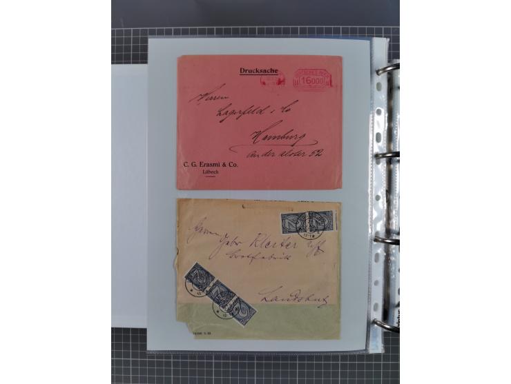 1920/23, interessante Sammlung mit ca. 570 Briefen, Karten und Ganzsachen inkl. Dienstmarken. Dabei Einzel- und Mehrfachfrank